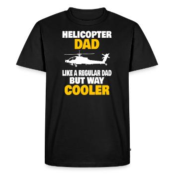 Hélicoptère Pilote Aviation Hélicoptère Papa - T-shirt Premium bio Homme - noir - Devant - Nico (187cm)