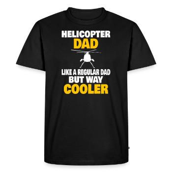 Hélicoptère Pilote Aviation Hélicoptère Papa - T-shirt Premium bio Homme - noir - Devant - Nico (187cm)