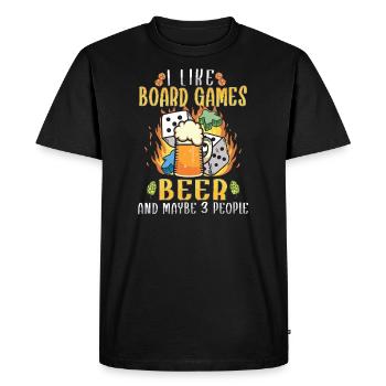 Jeux de société Bière Board Gamer Jeux de société et bière - T-shirt Premium bio Homme - noir - Devant - Nico (187cm)