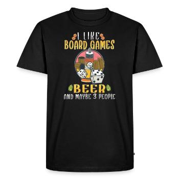 Jeux de société Bière Jeu de société Jeux de société & Bière - T-shirt Premium bio Homme - noir - Devant - Nico (187cm)
