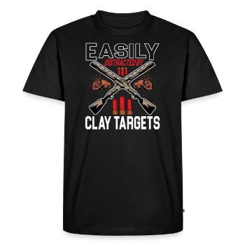 Clay pigeon shooting Clay pigeon shooting shooting - Men's Premium Organic T-Shirt - black - Front - Nico (187cm)