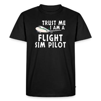 Pilot Aviation Airplane Airline Flight Sim Pilot - Men's Premium Organic T-Shirt - black - Front - Nico (187cm)