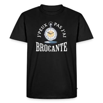 J'peux Pas J'ai brocante - T-shirt Premium bio Homme - noir - Devant - Nico (187cm)