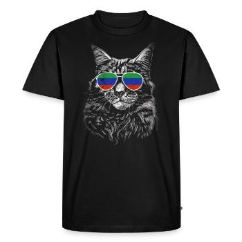 Daghestan Cat Daghestan Flag Lunettes de soleil - T-shirt Premium bio Homme - noir - Devant - Nico (187cm)