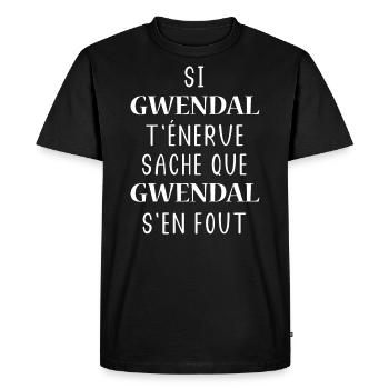Si Gwendal t'énerve saches Gwendal s'en fout - T-shirt Premium bio Homme - noir - Devant - Nico (187cm)