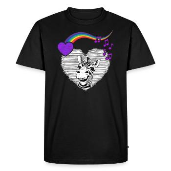 LGTB Zebra Rainbow Pride queer Zebra Fur - Men's Premium Organic T-Shirt - black - Front - Nico (187cm)