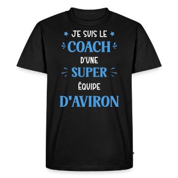 Coach super equipe de Aviron - T-shirt Premium bio Homme - noir - Devant - Nico (187cm)