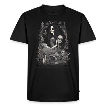 Belle, femme squelette d’horreur de conte de fées - T-shirt Premium bio Homme - noir - Devant - Nico (187cm)