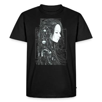 Belle femme gothique cyborg aux cheveux longs - T-shirt Premium bio Homme - noir - Devant - Nico (187cm)