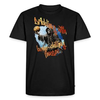 Squelette jouant au basket-ball Costume d’Halloween - T-shirt Premium bio Homme - noir - Devant - Nico (187cm)