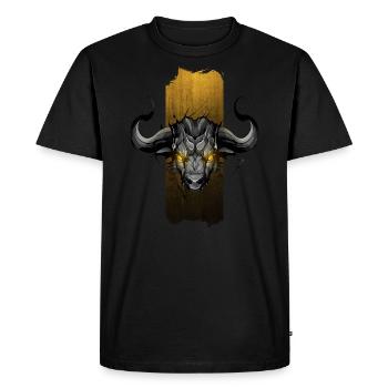 Majestueux buffle d’Afrique : l’essence de la savane - T-shirt Premium bio Homme - noir - Devant - Nico (187cm)