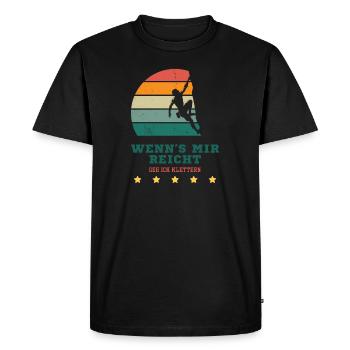 Si ça me suffit, j’irai grimper - T-shirt Premium bio Homme - noir - Devant - Nico (187cm)