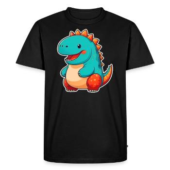 Dinosaure comique mignon - T-shirt Premium bio Homme - noir - Devant - Nico (187cm)