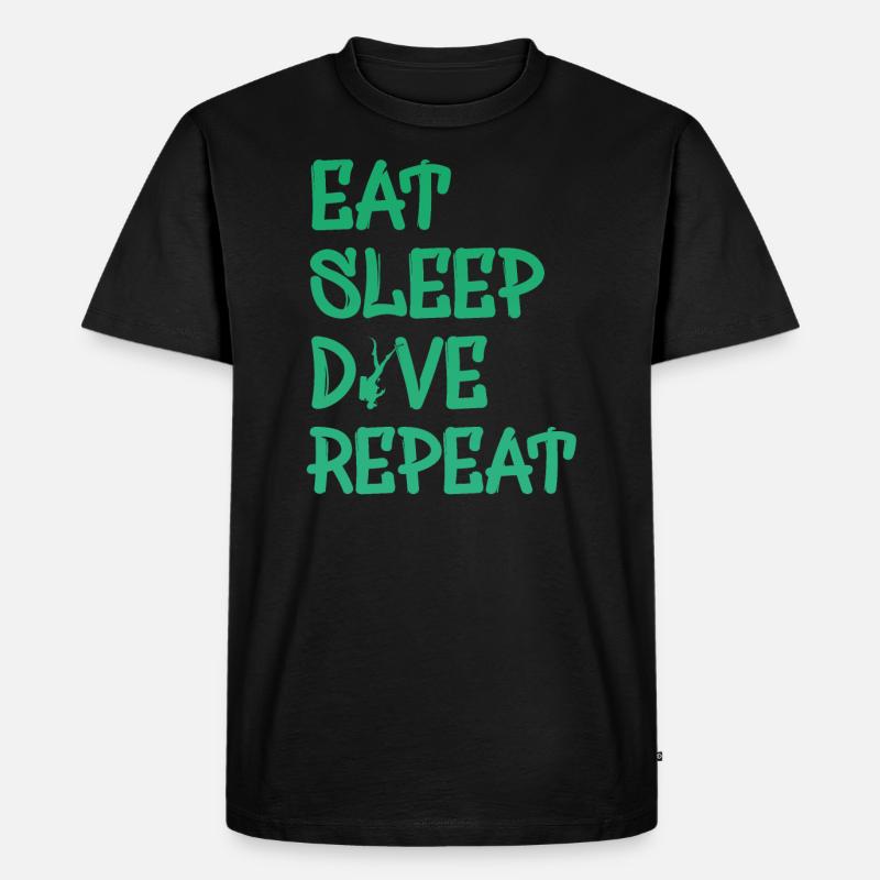 Eat Sleep Dive Repeat - Männer Premium Bio T-Shirt - Schwarz