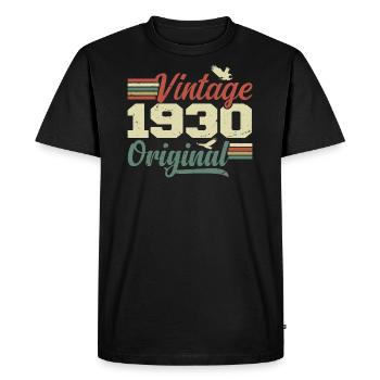 Vintage 1930 Cadeau Anniversaire 1930 Retro - T-shirt Premium bio Homme - noir - Devant - Nico (187cm)