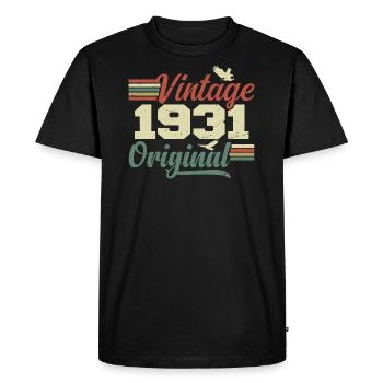 Vintage 1931 Cadeau Anniversaire 1931 Retro - T-shirt Premium bio Homme - noir - Devant - Nico (187cm)