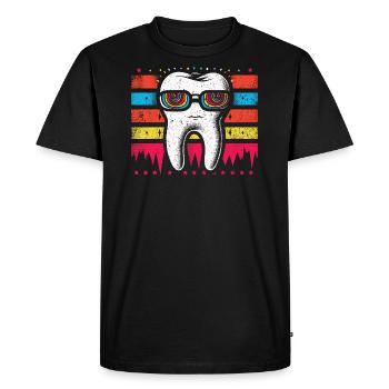 Sunglasses Tooth with Style - Funny Gift! - Men's Premium Organic T-Shirt - black - Front - Nico (187cm)