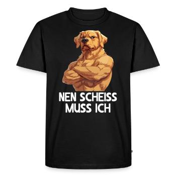 Chien chiens je dois baiser - T-shirt Premium bio Homme - noir - Devant - Nico (187cm)