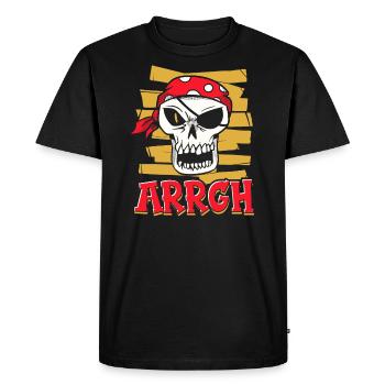 Halloween Pirate Saying Outfit Costume Arrgh - Men's Premium Organic T-Shirt - black - Front - Nico (187cm)