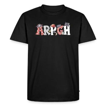 Halloween Pirate Saying Outfit Costume Arrgh - Men's Premium Organic T-Shirt - black - Front - Nico (187cm)