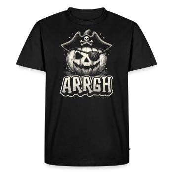 Halloween Pirate Saying Outfit Costume Arrgh - Men's Premium Organic T-Shirt - black - Front - Nico (187cm)