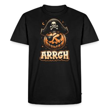 Halloween Pirate Saying Outfit Costume Arrgh - Men's Premium Organic T-Shirt - black - Front - Nico (187cm)