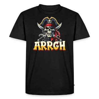Halloween Pirate Saying Outfit Costume Arrgh - Men's Premium Organic T-Shirt - black - Front - Nico (187cm)