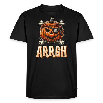 Halloween Pirate Saying Outfit Costume Arrgh - Men's Premium Organic T-Shirt - black - Front - Nico (187cm)
