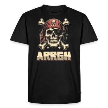 Halloween Pirate Saying Outfit Costume Arrgh - Men's Premium Organic T-Shirt - black - Front - Nico (187cm)