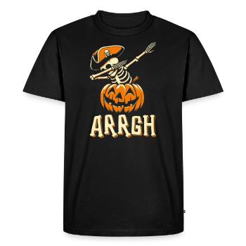 Halloween Pirate Saying Outfit Costume Arrgh - Men's Premium Organic T-Shirt - black - Front - Nico (187cm)