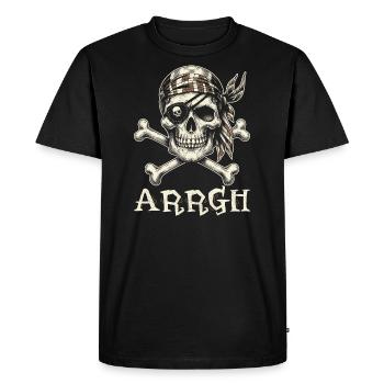 Halloween Pirate Saying Outfit Costume Arrgh - Men's Premium Organic T-Shirt - black - Front - Nico (187cm)