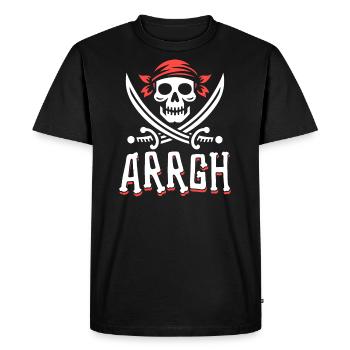 Halloween Pirate Saying Outfit Costume Arrgh - Men's Premium Organic T-Shirt - black - Front - Nico (187cm)