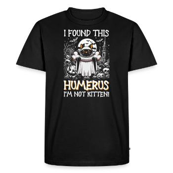 Halloween chat fantôme humour disant drôle - T-shirt Premium bio Homme - noir - Devant - Nico (187cm)