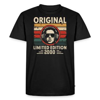 Original 2000 Retro Anniversary 2000 Vintage 2000 - Men's Premium Organic T-Shirt - black - Front - Nico (187cm)