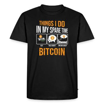 Bitcoin Miner Crypto - Men's Premium Organic T-Shirt - black - Front - Nico (187cm)