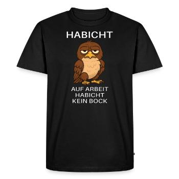 Hawk German Memes Travail Stagiaire Gen Z - T-shirt Premium bio Homme - noir - Devant - Nico (187cm)