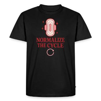 Fierté menstruelle : normaliser les règles - T-shirt Premium bio Homme - noir - Devant - Nico (187cm)