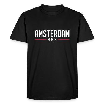 AMSTERDAM | XXX - T-shirt Premium bio Homme - noir - Devant - Nico (187cm)