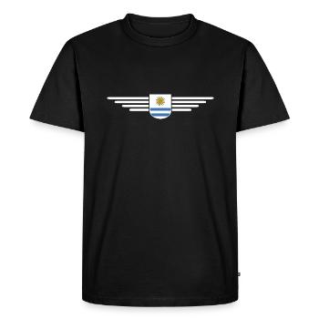 Uruguay T-Shirt – Perfect for Fans - Men's Premium Organic T-Shirt - black - Front - Nico (187cm)