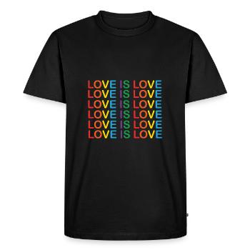 6 Love is Love T-shirt coloré LGBT Pride - T-shirt Premium bio Homme - noir - Devant - Nico (187cm)