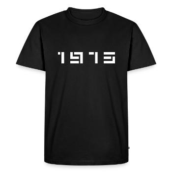 Année de naissance Anniversaire Né(e) en 1973 - T-shirt Premium bio Homme - noir - Devant - Nico (187cm)