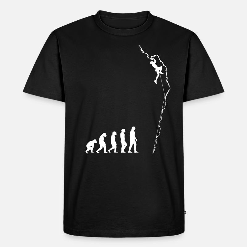 Klettern Evolution - Männer Premium Bio T-Shirt - Schwarz