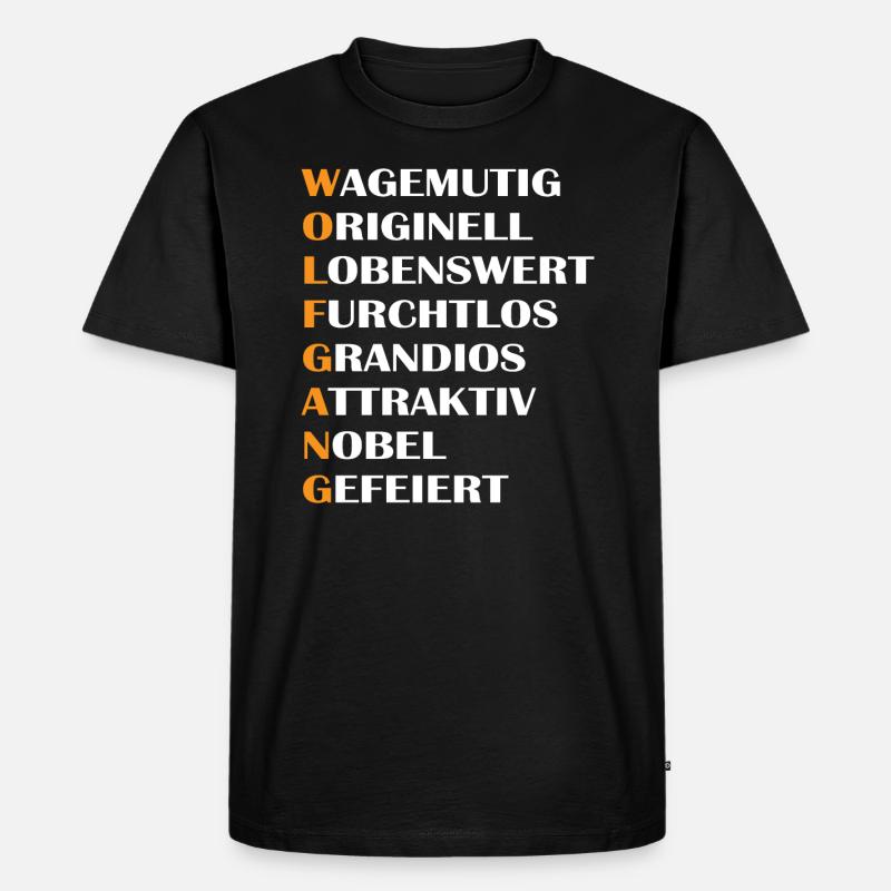 Wolfgang - Männer Premium Bio T-Shirt - Schwarz