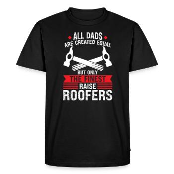 Couvreur Père Fils Couvreur Papa Famille - T-shirt Premium bio Homme - noir - Devant - Nico (187cm)