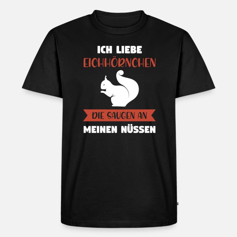 Eichhörnchen Tier Nagetier Geschenk - Männer Premium Bio T-Shirt - Schwarz