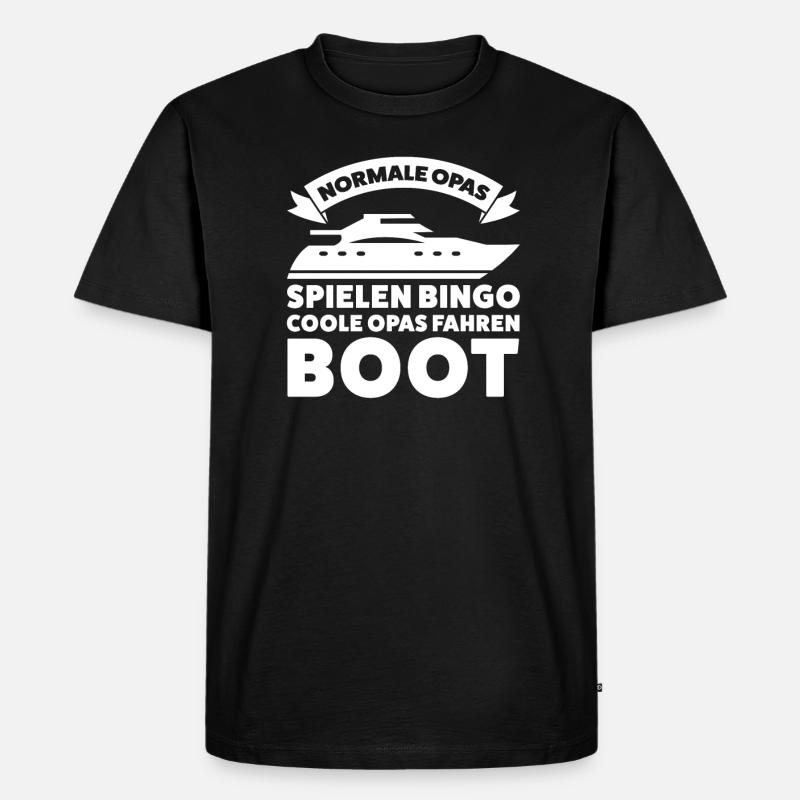 Boot Opa Bootfahrer Geschenk - Männer Premium Bio T-Shirt - Schwarz