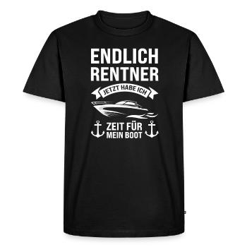 Boot Rentner Bootfahrer Geschenk - Männer Premium Bio T-Shirt - Schwarz - Vorne - Nico (187cm)