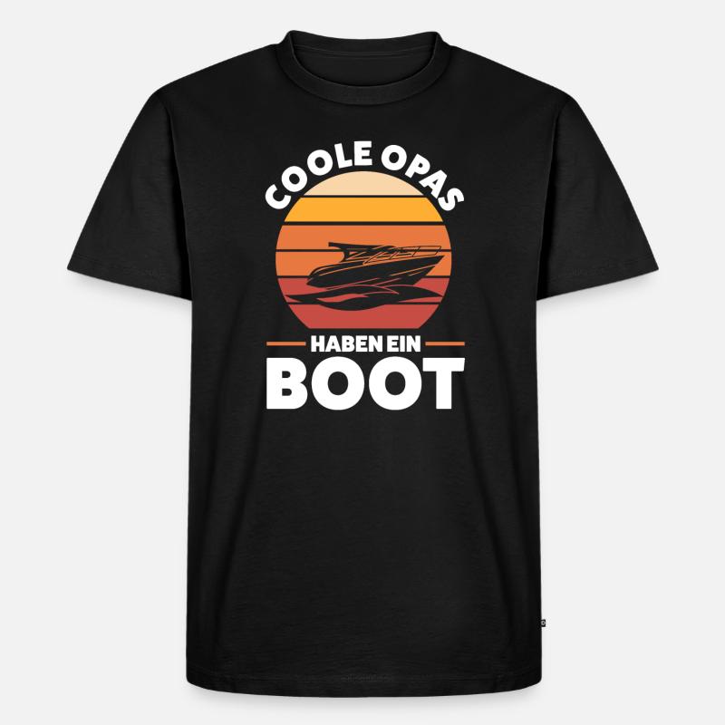 Boot Opa Segelboot Geschenk - Männer Premium Bio T-Shirt - Schwarz