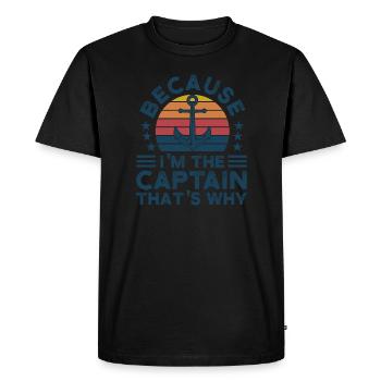 Capitaine Capitaine Cadeau de navigation de plaisance - T-shirt Premium bio Homme - noir - Devant - Nico (187cm)