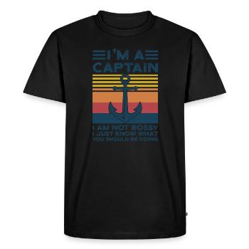 Capitaine Capitaine Cadeau de navigation de plaisance - T-shirt Premium bio Homme - noir - Devant - Nico (187cm)